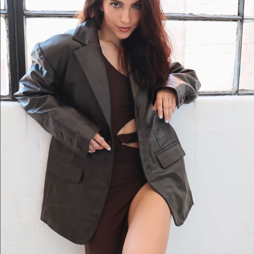 Oversized 90’s Leather Blazer